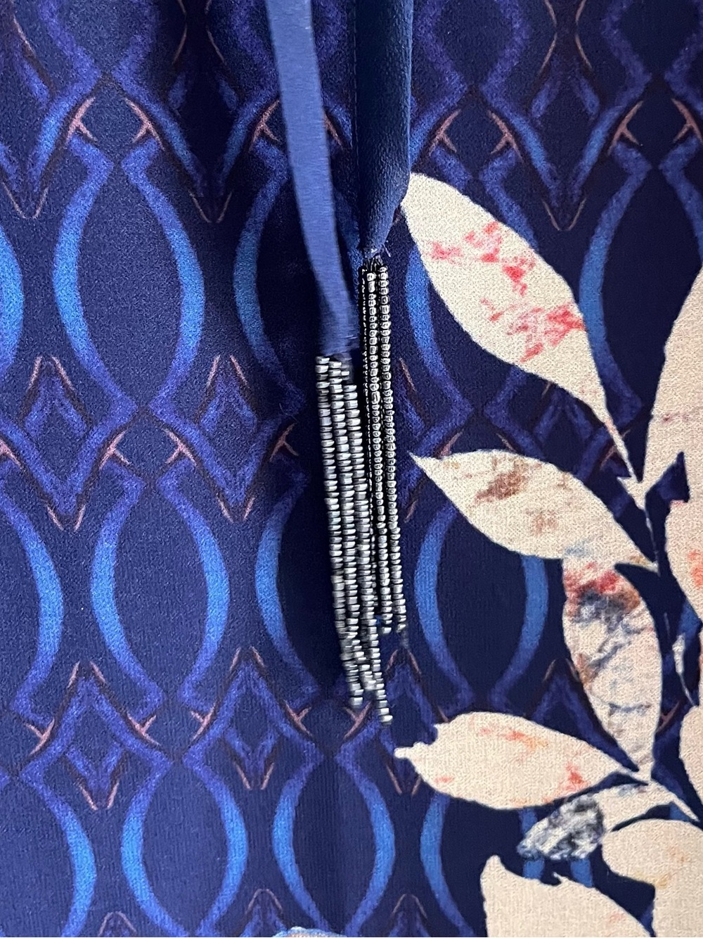 Soft Surroundings Sheer Blue Orange Floral Oversized Bold Mixed Print Midi M - Picture 6 of 10